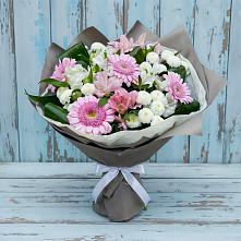 Букет цветов из:  Герберы, Альстромерии и Хризантемы в Горные Ключи